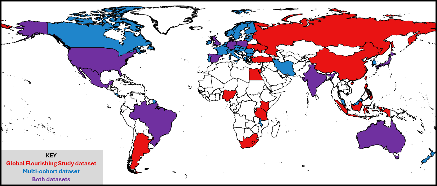A world map showing datasets used in GRACE-Epi.