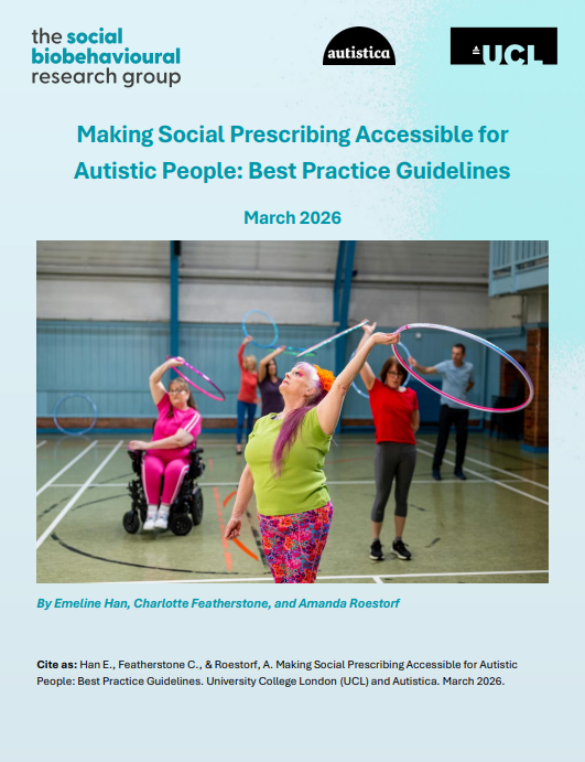 The front cover of the document: " Making Social Prescribing Accessible for Autistic People: Best Practice Guidelines"