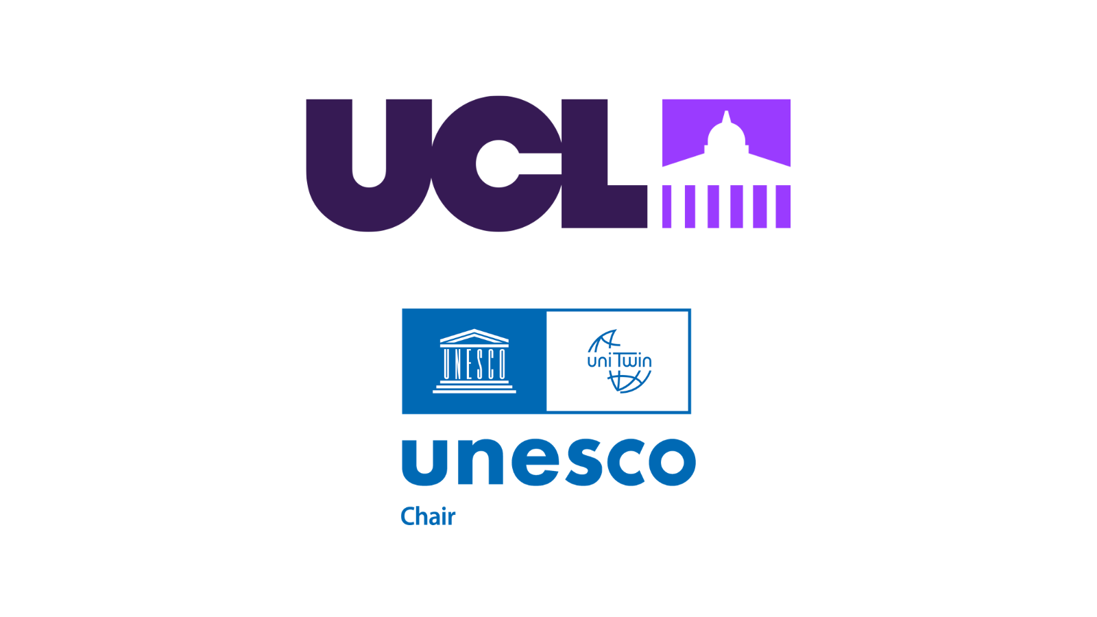 The UCL and UNESCO logos.