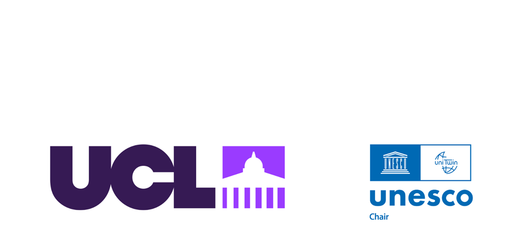 The UCL and UNESCO Chair logos.